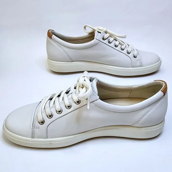 Ecco Soft 7 Sneakers Women's Size 8.5 Shoes White Leather EU39 - Picture 2 of 10